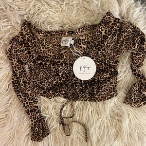 Animal print cropped top